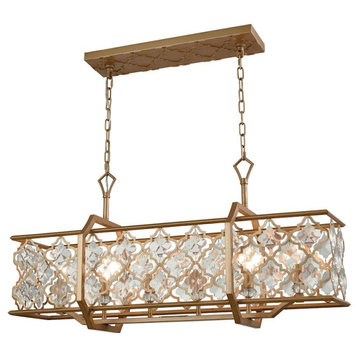 ELK Lighting Armand 6-Light Small Chandelier, Gold/Clear Crystals, 32095-6