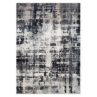 Covington Collection Black Grey Cream Abstract Rug, 5'3