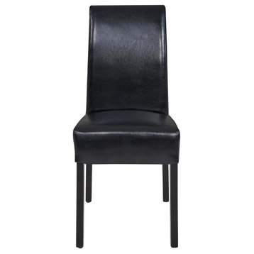 Valencia Bonded Leather Chair, Set of 2, Black