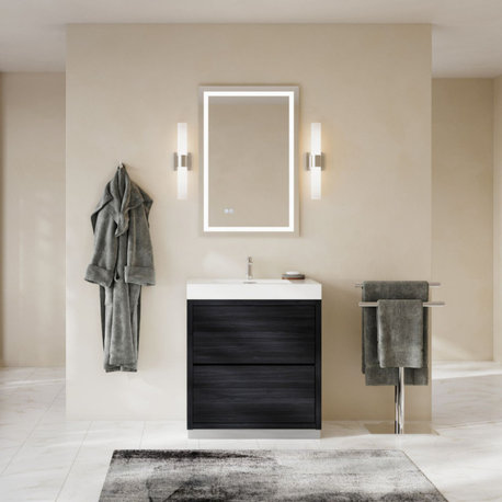 Bliss Bath Vanity, Black, 30", Single Sink, Freestanding
