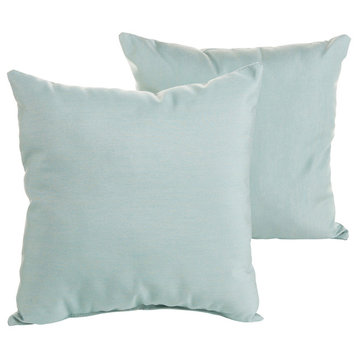 Corrigan Sunbrella Outdoor Square Pillow, Set of 2, Green Blue, 18x18