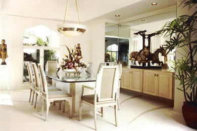 Transitional dining room in Hawaii.