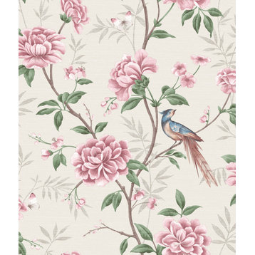 Akina Cream Floral Wallpaper, Bolt