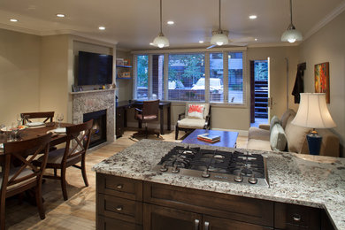 Living room - contemporary living room idea in Denver