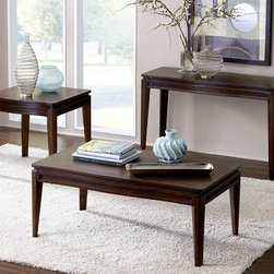 HOMELEGANCE KASLER 3PCS MODERN MEDIUM WALNUT WOOD COFFEE TABLE SET - Coffee Table Sets