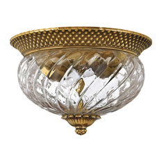 Hinkley Plantation 2 Light Burnished Brass Bowl Flush Mount, 12"x8"