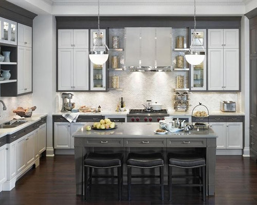 Gray And White Kitchens Home Design Ideas, Pictures, Remodel and Decor