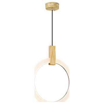 Anello LED Pendant With White Oak Finish