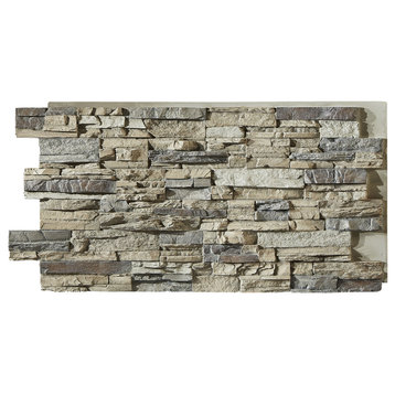 Colorado Dry Stack Faux Stone Wall Panel, Colorado Dry Stack Panel, Mist