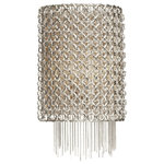 Elan Lighting - Elan Lighting Elauna - One Light Wall Sconce, Brushed Nickel/Gold Finish - The strength and artistic character of the Elauna collection is so beautifully punctuated by an interlocking chainmail-style drum and dense miniature chain strings that rain down to bring movement to the light.  Assembly Required: TRUE