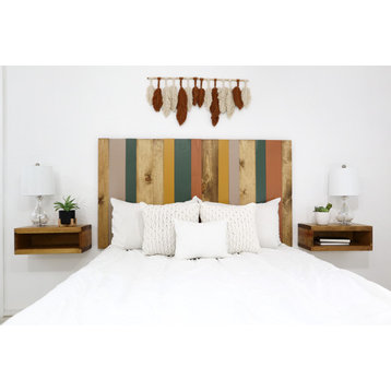Handcrafted Headboard, Hanger Style, Earth Tone Mix, California King