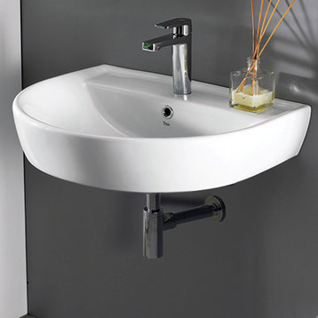 Nameeks 007800-U-One Hole Cerastyle 23-2/3" Ceramic Bathroom Sink - White