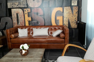 Inspiration for an industrial living room in Paris.