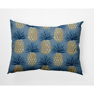 14x20" Pineapple Stripes Nautical Decorative Indoor Pillow, Dusty Smoke