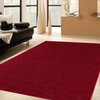 Broadway Collection Solid Color Area Rugs Burgundy - 72" x 144" Half Round