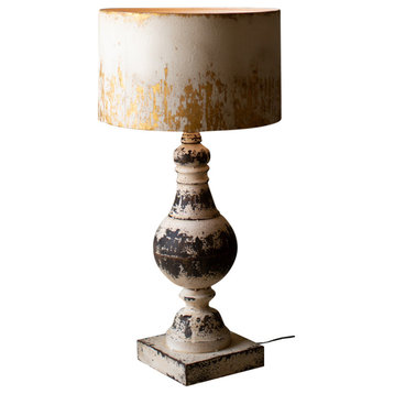 Metal Table Top Lamp With Metal Shade