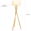 Brightech Harper LED Tripod Floor Lamp – Wood, Mid Century Modern Light