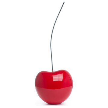 Finesse Decor Cherry Resin Handmade Sculpture, Bright Red, Large