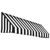 Awntech 5' San Francisco Acrylic Fabric Fixed Awning, Black/White Stripe