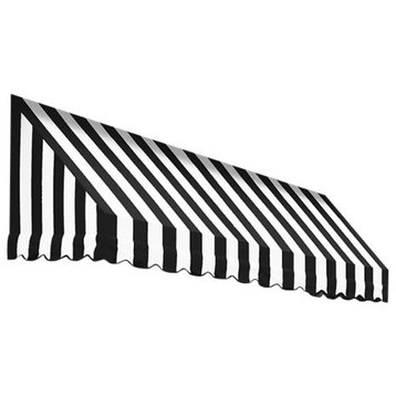 Awntech 6' San Francisco Acrylic Fabric Fixed Awning, Black/White Stripe