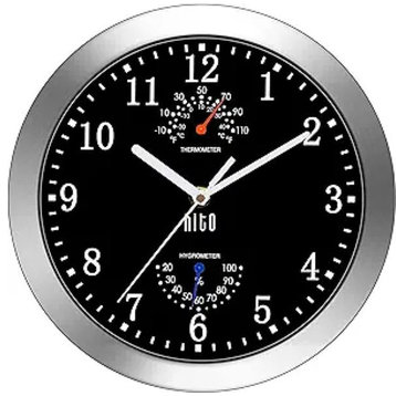 10" Silent Wall Clock Battery Operated Non Ticking Glass Cover