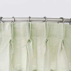 Washed Belgian Linen Drapes-Mint Green - Curtains