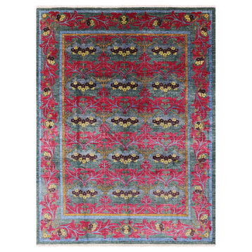 Hand-Knotted William Morris Wool Area Rug 9' 1" X 12' 1" Q4615