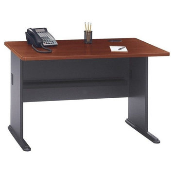 Series A 48W Office Desk in Hansen Cherry and Galaxy - Engineered Wood