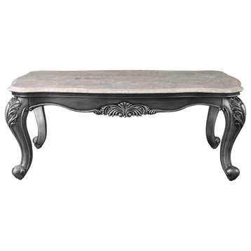 Ariadne Coffee Table, Marble and Platinum