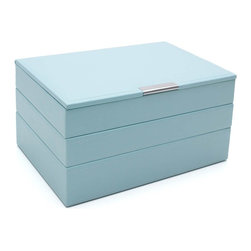 Medium Stackable Tray Set in Aqua - Jewelry Boxes And Organizers