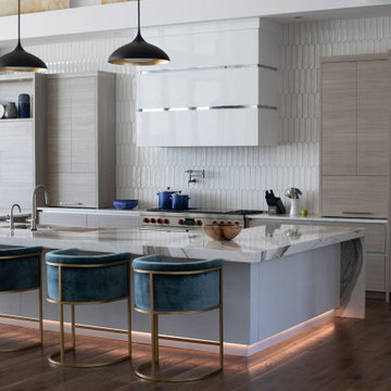 Milano - Fantasia + Bianco Lucido - Kitchen New Construction