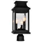CWI Lighting - Milford 3 Light Outdoor Black Lantern Head - With the timeless silhouette of the Milford 3 Light Outdoor Black Short Lantern Head, it's a no-fail choice for an attractive source of illumination for your exterior. This light fixture features a black metal frame with clear glass panes. Whether placed in your garden, lawn, pathway, or driveway, this lantern will breathe new life to a mundane space.  Feel confident with your purchase and rest assured. This fixture comes with a one year warranty against manufacturers defects to give you peace of mind that your product will be in perfect condition.