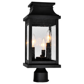 Milford 3 Light Outdoor Black Lantern Head