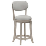 Hillsdale Furniture - Hillsdale Sloan Swivel Counter Height Stool - Transitional design with a classic color palette, the Hillsdale Furniture Sloan Swivel Counter Height Stool has versatile style. This 360° swivel counter height stool features a unique aged gray wood finish and fog upholstery with welt piping. Both the seat and back are padded for extra comfort and the perfectly placed footrest makes it easy to relax. Ideal for your kitchen island or counter height dining table. Assembly required.
