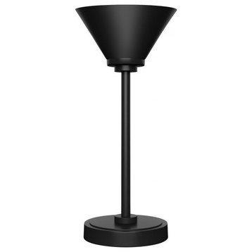 Luna 1-Light Table Lamp, Matte Black/Matte Black Cone Metal Shade