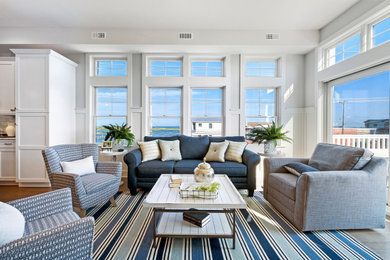 Inspiration for a coastal living room remodel in Philadelphia