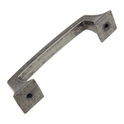 GlideRite Hardware - 3" CC Cabinet Hardware Deco Base Pull, Weathered Nickel - Cabinet And Drawer Handle Pulls