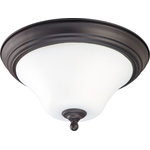 Nuvo Lighting - Nuvo Lighting 60/1846 Dupont - Two Light Flush Mount - Dupont Two Light Flush Mount Dark Chocolate Bronze Satin White Shade *UL Approved: YES *Energy Star Qualified: n/a  *ADA Certified: n/a  *Number of Lights: Lamp: 2-*Wattage:75w Halogen bulb(s) *Bulb Included:No *Bulb Type:Halogen *Finish Type:Dark Chocolate Bronze