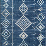 Rugs America - Rugs America Bodrum BR15G Tribal Moroccan Native Blues Area Rugs, 8'9"x12' - We're feeling blue in the best possible way! You need CosmoLiving's Lulu rug in your life ASAP if this chic shade slays you. In a pretty azure with a crisp white tribal pattern ' the signature style of the Soleil collection ' this stunner has plenty to offer, including a subtle, shiny finish and low height, so you can gaze at it lovingly just as easily as you can give it some heavy traffic.Features