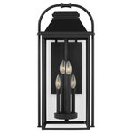 Visual Comfort Studio - Visual Comfort OL13202TXB-Four Light Outdoor Wall Sconce, Wellsworth - Designed by Sean Lavin, the Wellsworth four-light outdoor wall fixture in textured black enhances the beauty of your property, makes your home safer and more secure, and increases the number of pleasurable hours you spend outdoors. A subtle interplay of traditional design elements and nautical influences creates the charming visual approach to the Wellsworth outdoor collection by Feiss. Available in three finishes and two different aesthetics. Antique Bronze finish paired with Clear Seeded glass creates a more traditional look to these outdoor light fixtures, while Burnished Brass and Painted Brushed Steel finish and Clear glass reflect a more contemporary approach. The Wellsworth collection includes a 3-light outdoor pendant, a 3-light outdoor post lantern, and 3-light small and medium outdoor lanterns, as well as a 4-light large outdoor lantern. Cast aluminum construction ensures durability. Wet Rated.