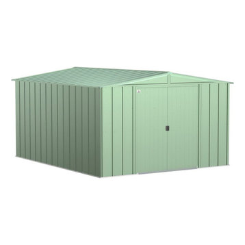 Arrow Classic 10 ftx12 ft Galvanized Steel Patio Storage Shed Sage Green