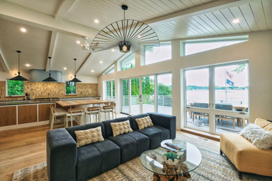 Example of a 1950s living room design in Grand Rapids