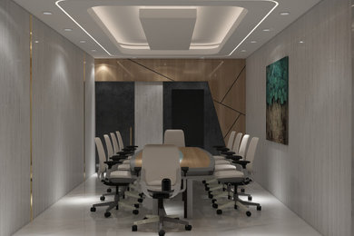 Inspiration for a modern home office remodel in Other