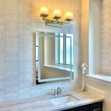 MASTER BATHROOM - Vanity Wall  Backsplash Ann Sacks Savoy 2 x 8