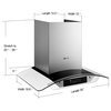 FOTILE Wall-Mounted Kitchen Range Hood, 30", Tempered Glass, Touch Screen