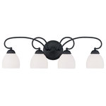 Livex Lighting - Brookside Bath Light, Black - Melding the casual elements of wrought iron with a sweeping Art Deco influence, the transitional Brookside collection is at home in the city or the country. The soft, rounded lines are contrasted nicely by the rich black finish. This design delivers an �uptown� look with laid-back practicality