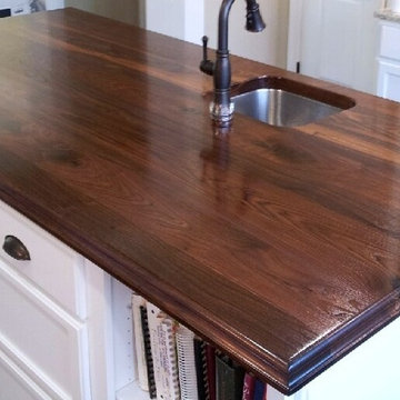 Wide Plank Walnut Island Countertop