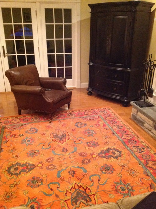 Bright orange area rug