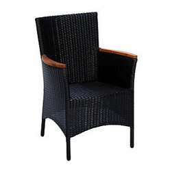 Casual Classics Stockholm Woven Mulia Teak Arm Chair - Outdoor Dining Chairs