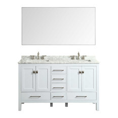 Eviva Sax Metal Frame Wall Mirror, Brushed Chrome, 60"